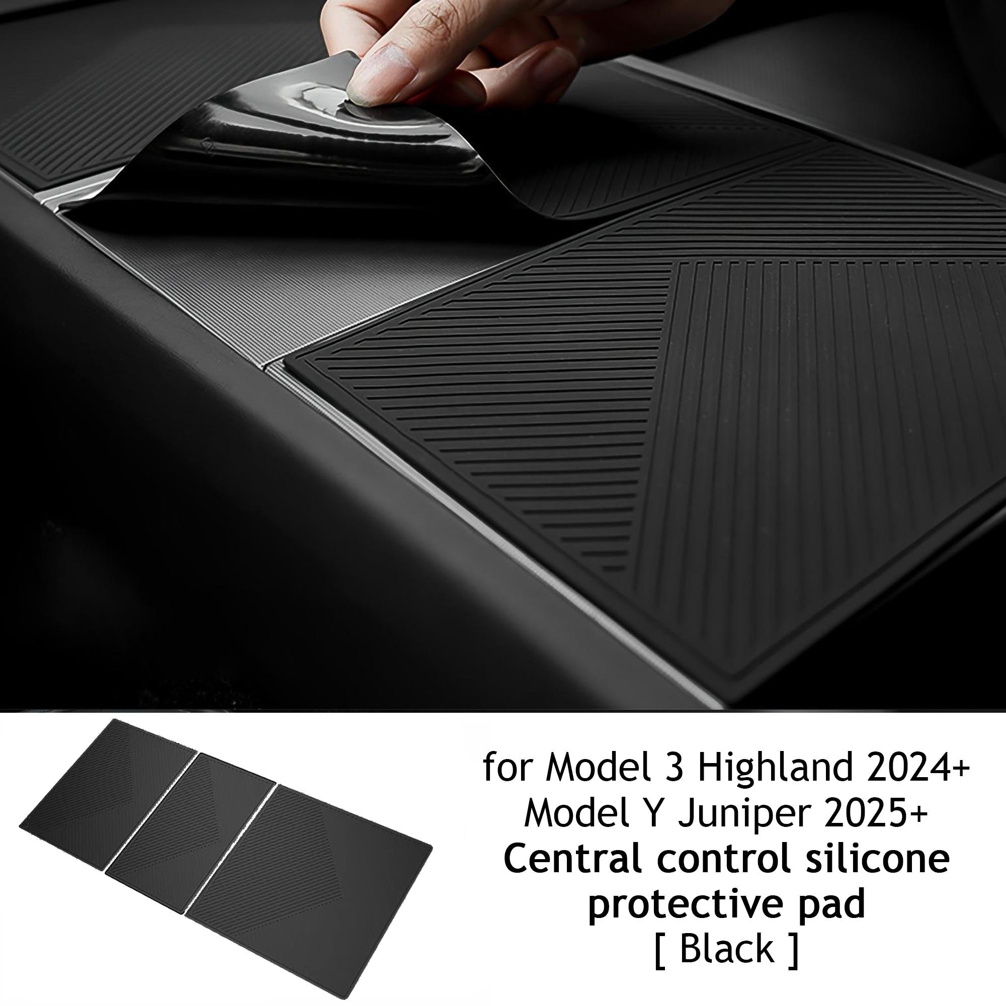 Tesla Center Console Silicone Wrap Kit for Model 3 Highland 2024-2025 & Model Y Juniper 2025 2026 & Model 3 (2021-2023) & Model Y (2021-2024) No Adhesive Electrostatic Adsorption Cover