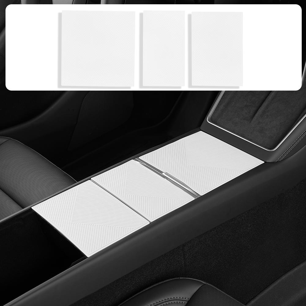 Tesla Center Console Silicone Wrap Kit for Model 3 Highland 2024-2025 & Model Y Juniper 2025 2026 & Model 3 (2021-2023) & Model Y (2021-2024) No Adhesive Electrostatic Adsorption Cover