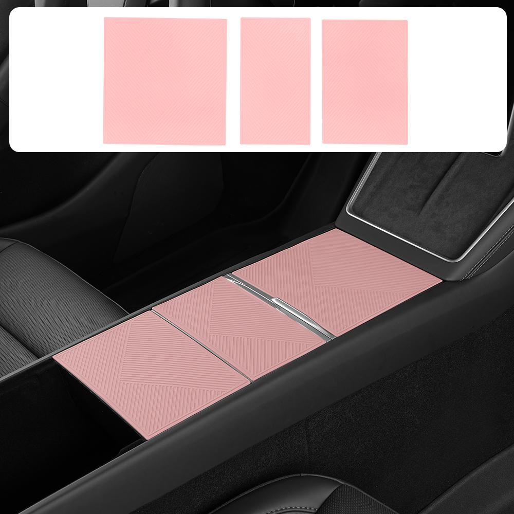 Tesla Center Console Silicone Wrap Kit for Model 3 Highland 2024-2025 & Model Y Juniper 2025 2026 & Model 3 (2021-2023) & Model Y (2021-2024) No Adhesive Electrostatic Adsorption Cover