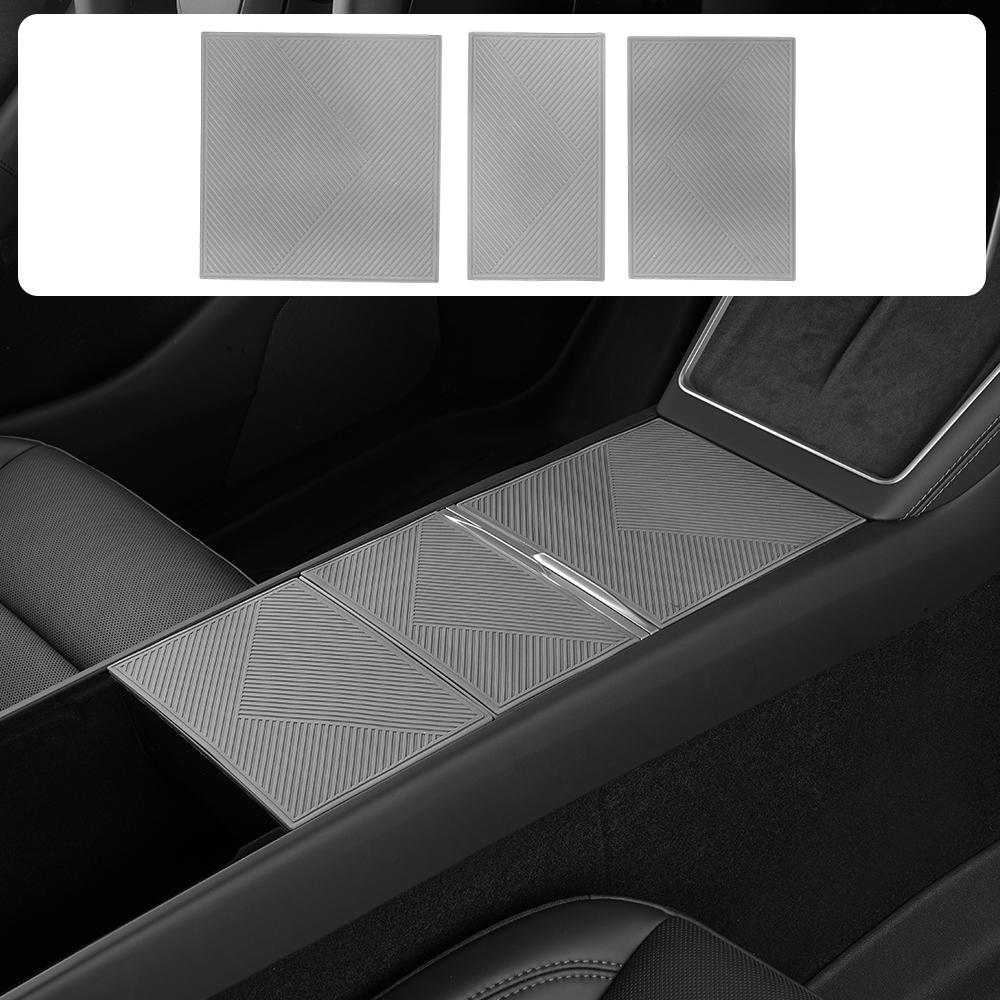 Tesla Center Console Silicone Wrap Kit for Model 3 Highland 2024-2025 & Model Y Juniper 2025 2026 & Model 3 (2021-2023) & Model Y (2021-2024) No Adhesive Electrostatic Adsorption Cover