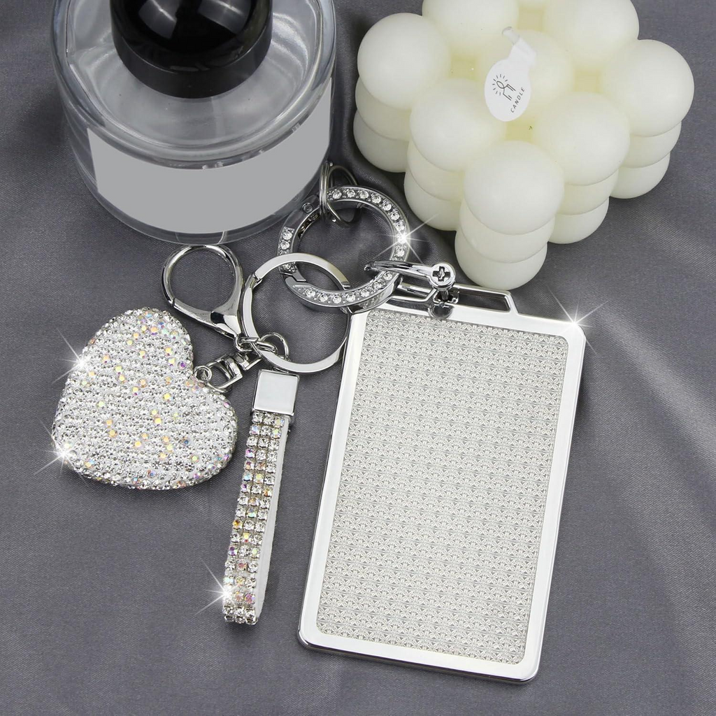 Key Fob Cover with Diamond Keychain Fit for Tesla Car Key Holder Case Compatible with Tesla Model 3 and Model Y Smart Remote Key Protector