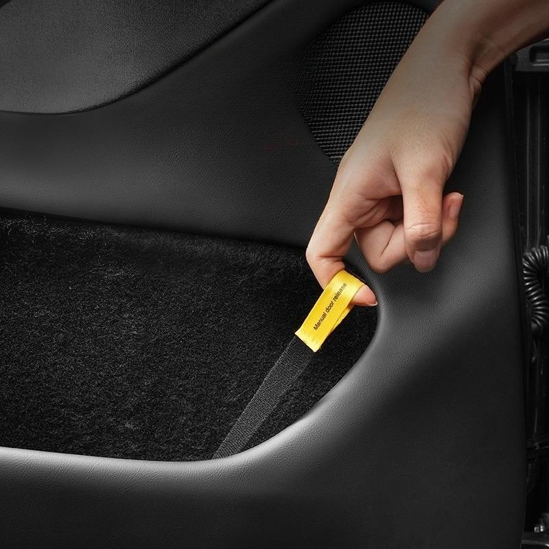 [ 2 Pcs Set ] for Tesla Model 3 & Model Y Rear Emergency Handle Door Mechanical Switch Emergency Pull Rope