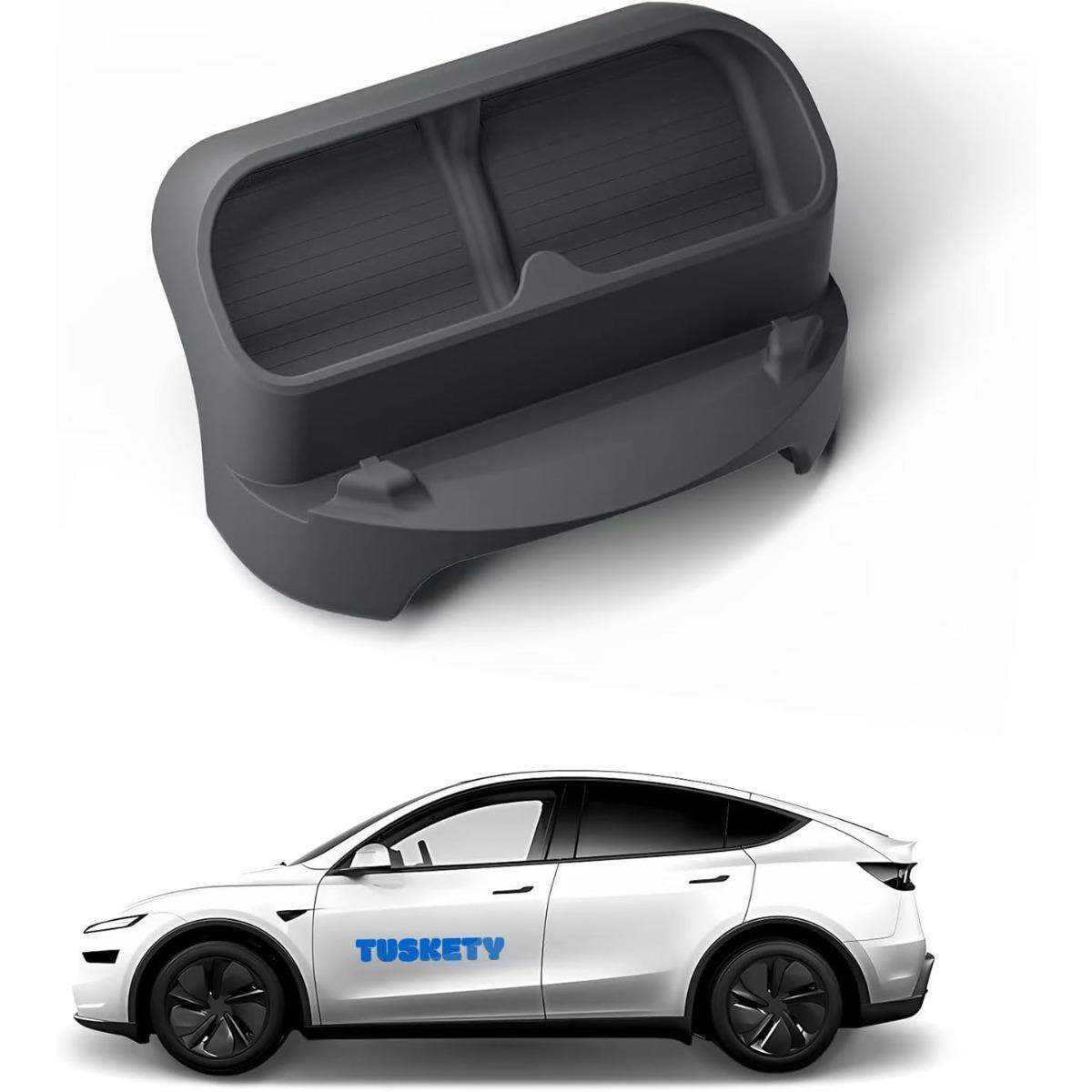 Accessories for Tesla Model 3 (2021-2023) & Model Y (2021-2024) & Model 3 Highland 2024 2025 & Model Y Juniper 2025 2026 Instrument Panel (Driver Side) Silicone Storage Tray with Phone Holder and Key Chains Box - Anti-Slip