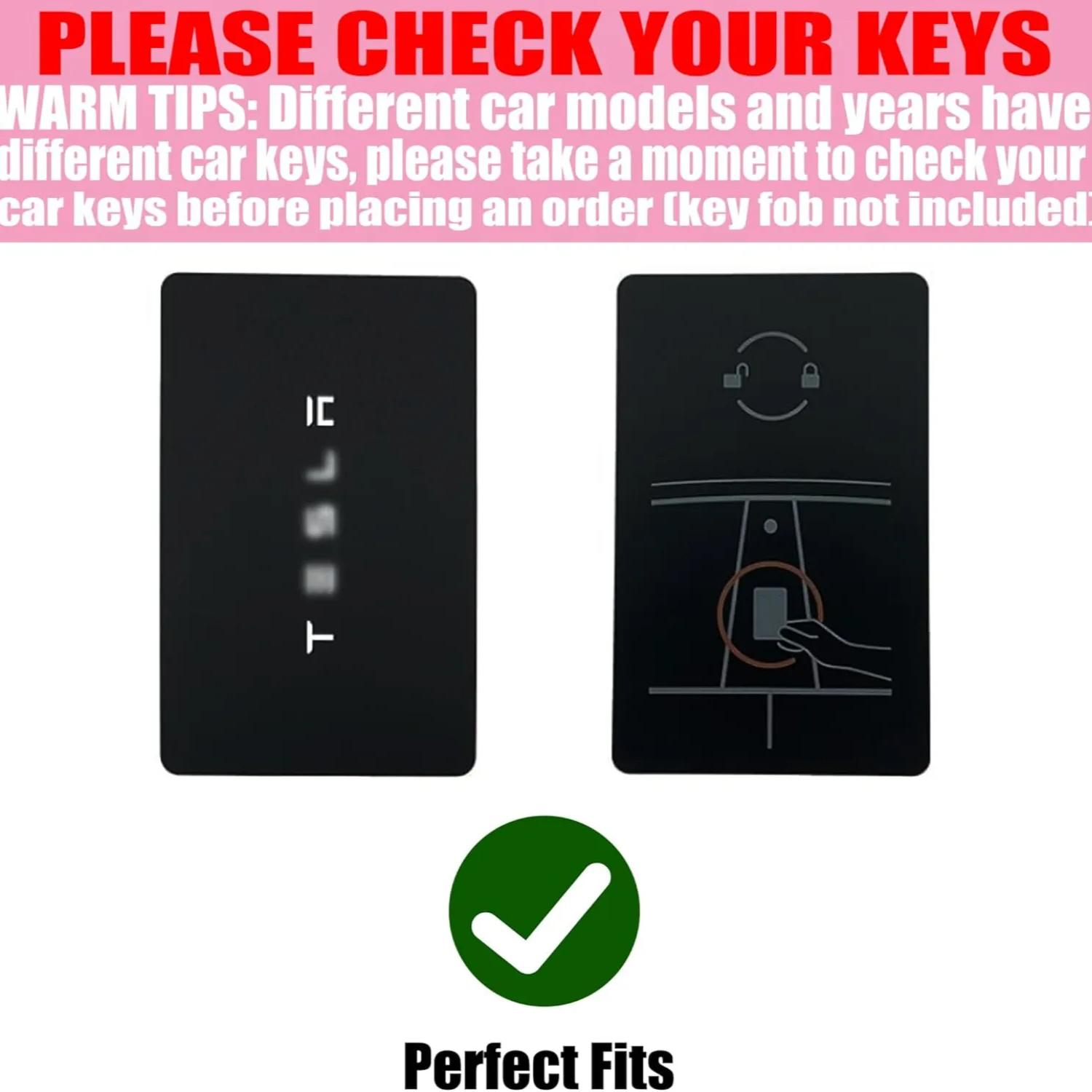 Key Fob Cover with Diamond Keychain Fit for Tesla Car Key Holder Case Compatible with Tesla Model 3 and Model Y Smart Remote Key Protector