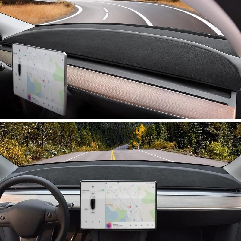 Tesla Model 3 Y Dashboard Cover Anti-Glare Suede Pad Sun Protection Mat for Model 3 2017-2023 & Model Y 2021-2024 Accessories