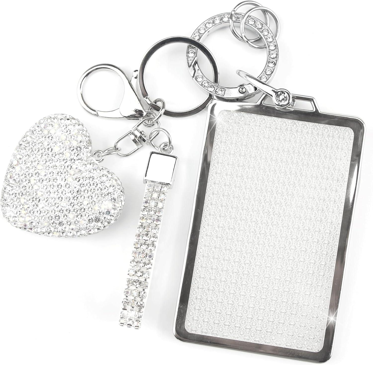 Key Fob Cover with Diamond Keychain Fit for Tesla Car Key Holder Case Compatible with Tesla Model 3 and Model Y Smart Remote Key Protector