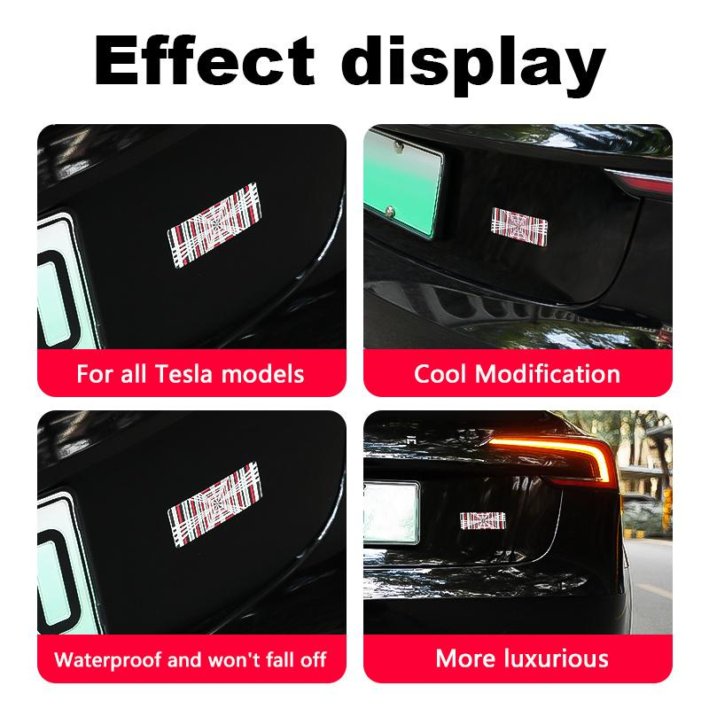 3D PLAID Logo Car Rear Trunk Fender Badge Emblem Sticker Decals For Tesla Model 3 X Y S Auto Styling Accessories