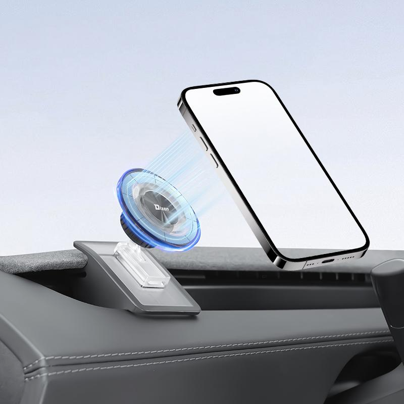 [ Dizon ] Magnetic Phone Mount for Tesla Model 3 (2021-2023) & Model Y (2021-2024) & Model 3 Highland 2024 2025 & Model Y Juniper 2025 2026, Strong Grip, 360° Adjustable, Dashboard Car Holder 2025, Compatible with iPhone MagSafe 17/16/15/14/13/12