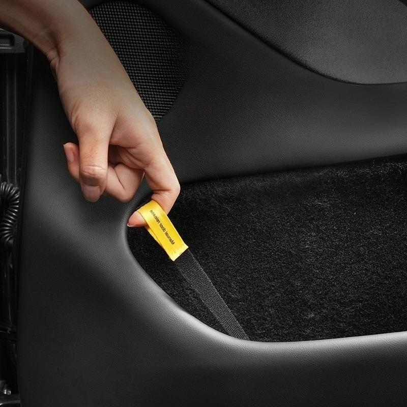 [ 2 Pcs Set ] for Tesla Model 3 & Model Y Rear Emergency Handle Door Mechanical Switch Emergency Pull Rope