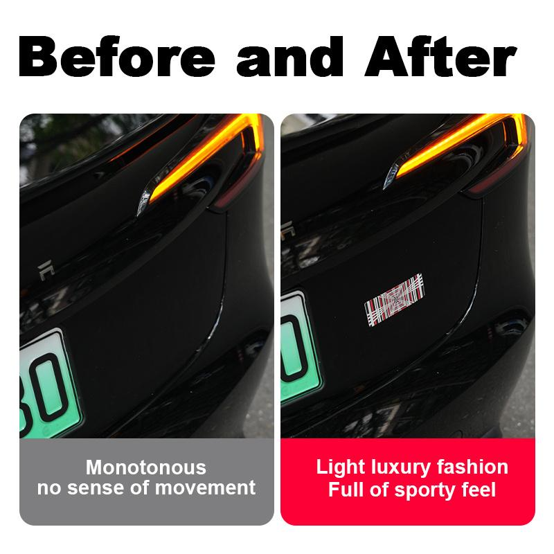 3D PLAID Logo Car Rear Trunk Fender Badge Emblem Sticker Decals For Tesla Model 3 X Y S Auto Styling Accessories