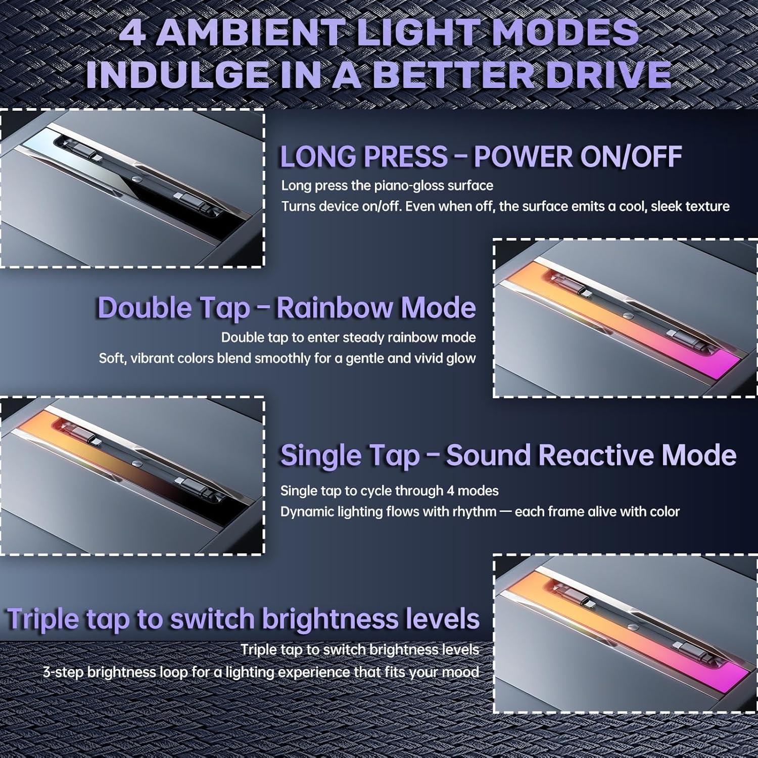 [ Fourth Generation ] Type-C 60W & PD 27W,Double 35in Telescopic USB Hub for Tesla Model Y Juniper 2025 2026 Model 3 Highland 2024 2025 with RGB Ambient Light, 120W Dual Type-C Fast Charger Multi Ports Docking Station Retractable Cable fit Center Console