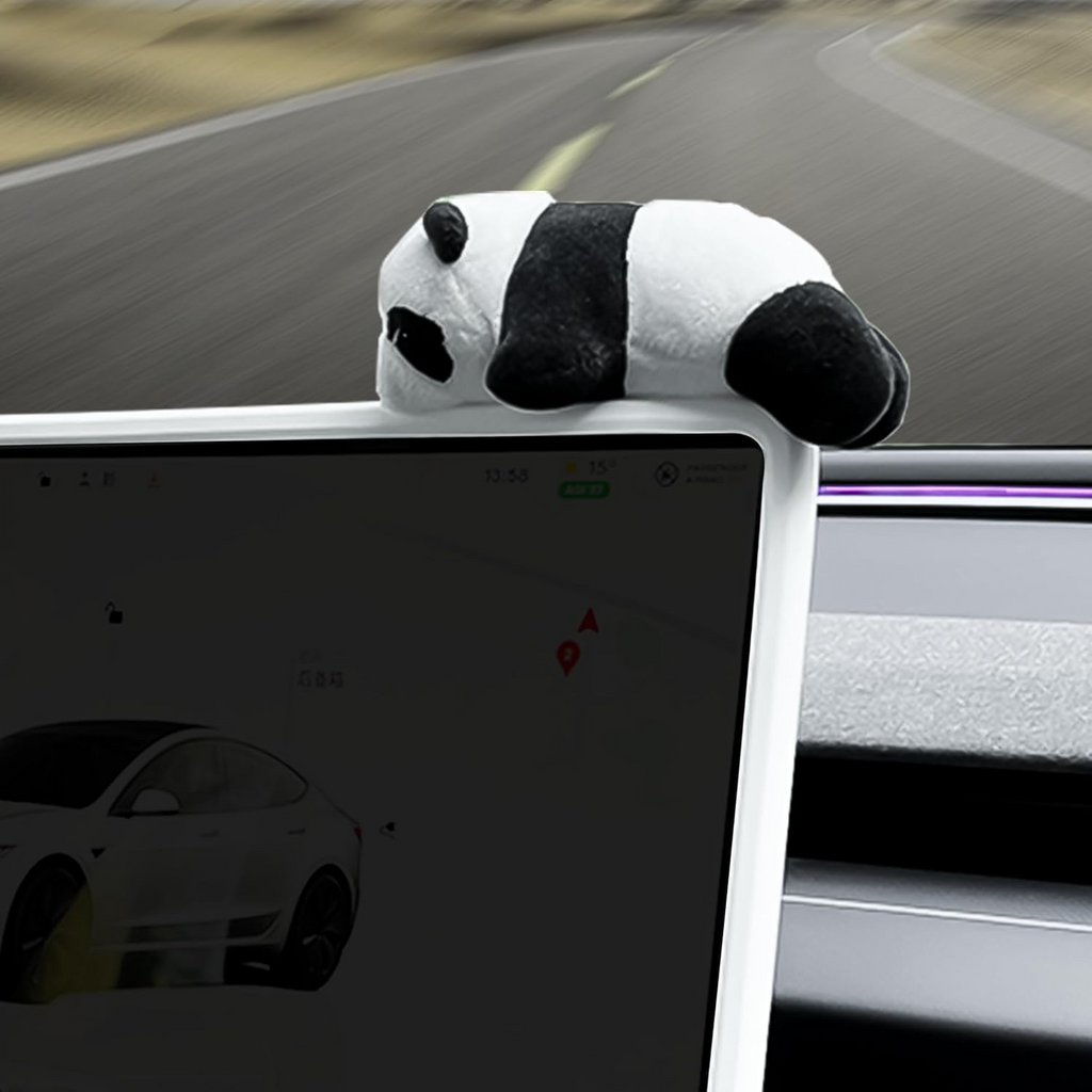 [ Panda Silicone Protector ] 2Pcs Soft Touch Frame for Tesla Model 3 & Model Y Screen & Rear View Mirror Panda Design