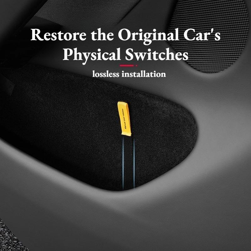 [ 2 Pcs Set ] for Tesla Model 3 & Model Y Rear Emergency Handle Door Mechanical Switch Emergency Pull Rope