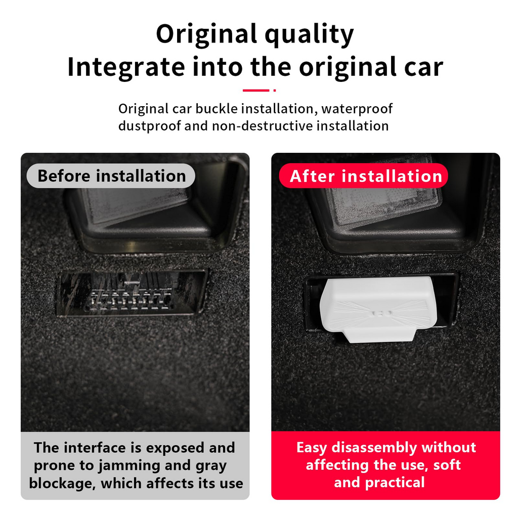 Tesla OBD Port Lid, for Model 3 / Model Y / Model X / Model S, Vehicle OBD Port Waterproof and Dustproof Silicone Protector Cover, Automotive Interior Socket Cover Accessories, Universal Fit