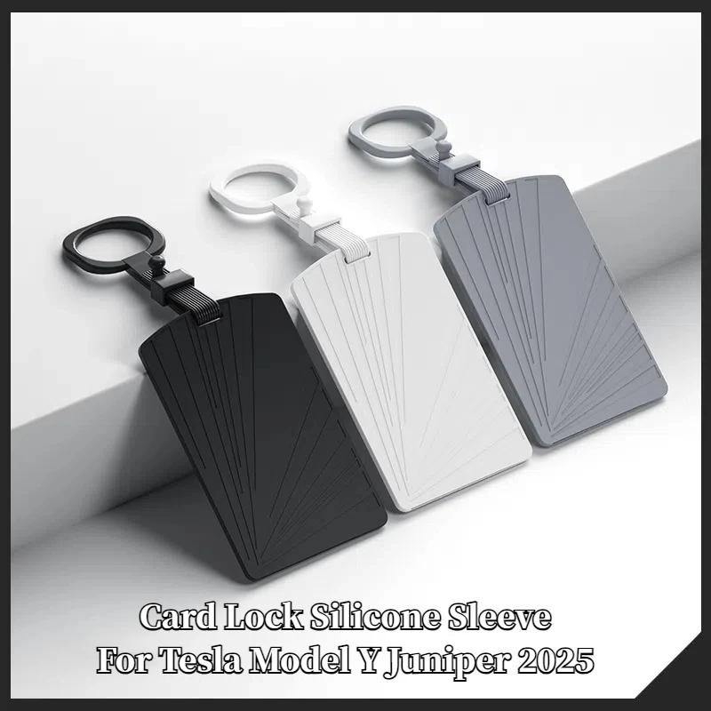 Car Key Card Protector Cover for Tesla Model Y Juniper/Launch 2025 Silicone Key Case Bag Replacement Lock Sleeve Car Accessories