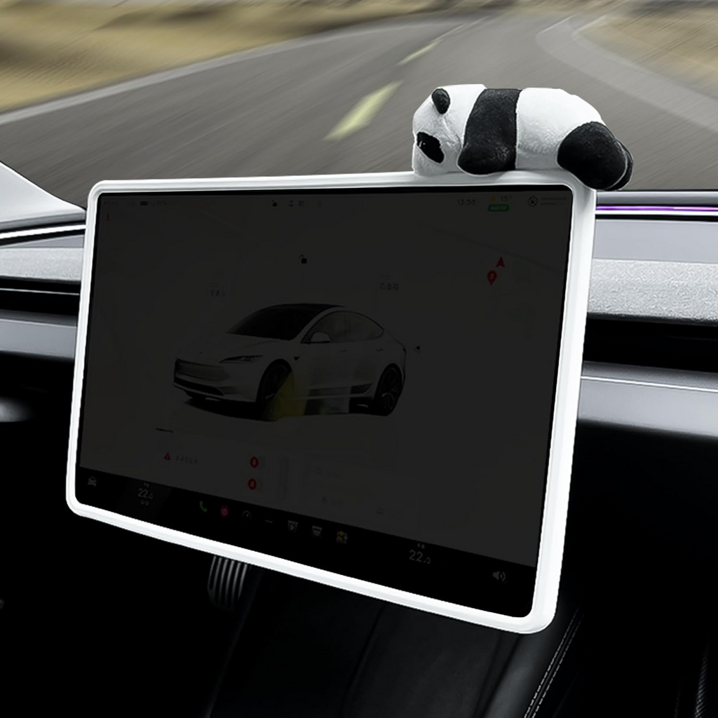 [ Panda Silicone Protector ] 2Pcs Soft Touch Frame for Tesla Model 3 & Model Y Screen & Rear View Mirror Panda Design