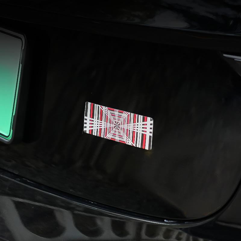 3D PLAID Logo Car Rear Trunk Fender Badge Emblem Sticker Decals For Tesla Model 3 X Y S Auto Styling Accessories