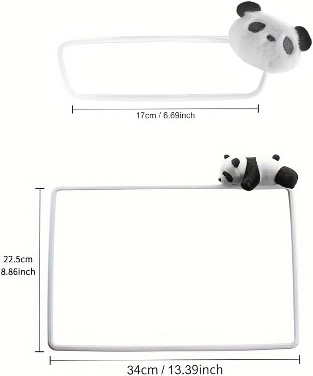 [ Panda Silicone Protector ] 2Pcs Soft Touch Frame for Tesla Model 3 & Model Y Screen & Rear View Mirror Panda Design