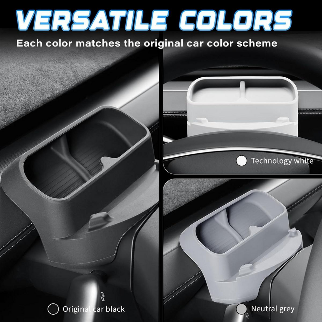Accessories for Tesla Model 3 (2021-2023) & Model Y (2021-2024) & Model 3 Highland 2024 2025 & Model Y Juniper 2025 2026 Instrument Panel (Driver Side) Silicone Storage Tray with Phone Holder and Key Chains Box - Anti-Slip